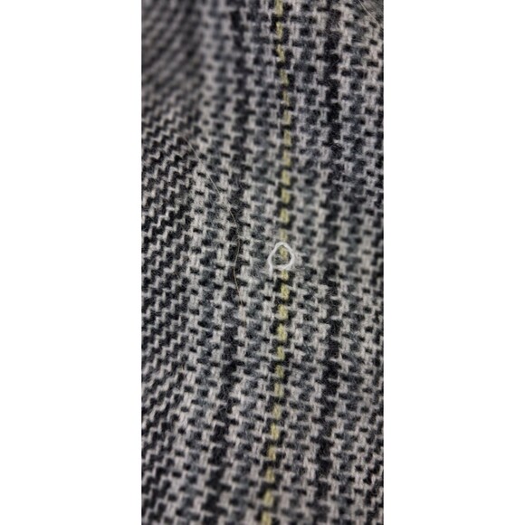 Gray Plaid Acrylic Scarf Yellow Stripe Soft Blanket Wrap Shawl Fringe 52 x 54 - Picture 9 of 15